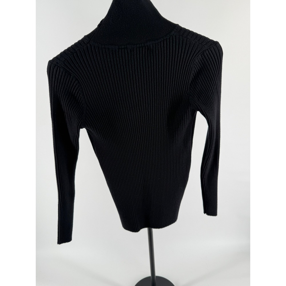 Zeagoo Womens Ribbed Turtleneck Sweater Black Long Sleeve Knit Top Size XL